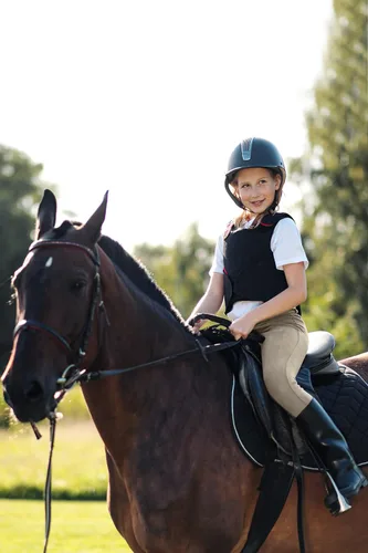 Miniatura 6 de SANTINY Pantalones de equitación para niñas con bolsillos con cremallera para niños, pantalones ecuestres elásticos con parche en la rodilla