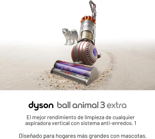Miniatura 2 de Dyson Ball Animal 3 Aspiradora vertical extra, con cable, 290 AW, cabezal limpiador de barra de motor para todos los pisos, 3 modos de succión