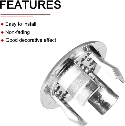 Miniatura 3 de DTGN Cubierta de desbordamiento para fregadero de 1.181 x 0.630 in (DxT) - Paquete de 12 - Bueno para fregadero de cocina de baño - Inserto