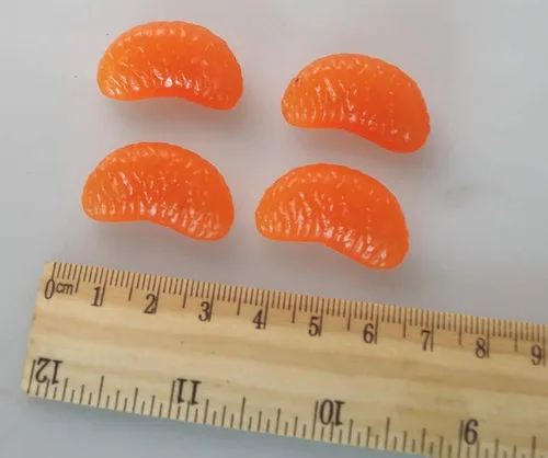 Miniatura 5 de Molde de silicona 3D para rebanadas de mandarina con 20 palitos de piruleta, segmentos de naranja mandarina, molde de glaseado para pasta de goma