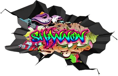 Miniatura 21 de Calcomanía de pared con nombre personalizado, graffiti 3D Arte personalizado calcomanía decorativa de vinilo Removible Despegar y pegar