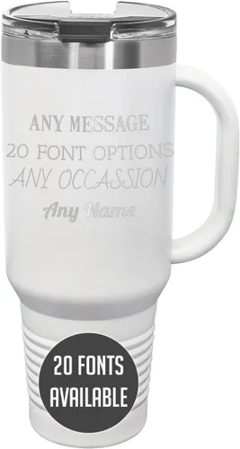 Miniatura 34 de Vaso de acero inoxidable aislado con tapa de 20 onzas (17 colores) personalizado con recubrimiento en polvo, grabado personalizado, nombre