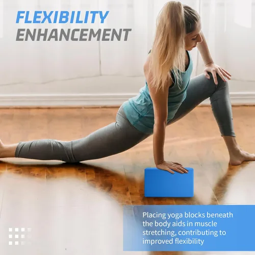 Miniatura 5 de Bloques de yoga 2024, paquete de 2 bloques de yoga de espuma EVA, sin látex, bloques de ejercicio antideslizantes, accesorios de yoga para pilates