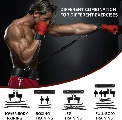 Miniatura 5 de Bandas de resistencia de boxeo, bandas de resistencia de velocidad de agilidad y fuerza de piernas para hombres y mujeres, ejercicio Power Punch Pro