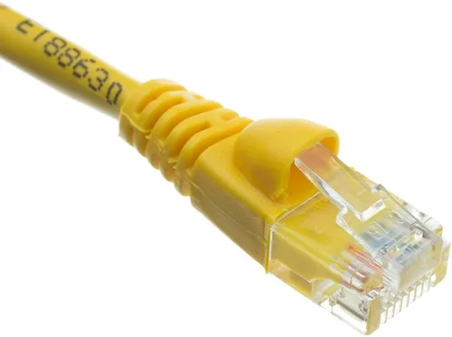 Miniatura 4 de CableWholesale Cable de conexión Ethernet Cat6a amarillo de 50 pies, sin enganches/arranque con conector RJ45, 500 MHz, 24 AWG, UTP