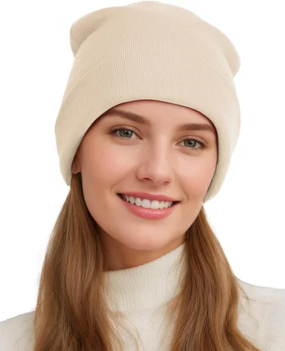 Miniatura 6 de Gorro de lana con forro de satén para mujer, gorro de invierno cálido para mujeres y hombres, suave forro de seda, gorro de calavera