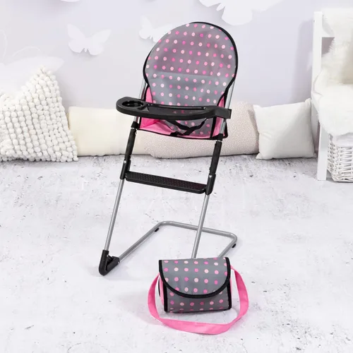 Miniatura 6 de Bayer Set de Trona/Cuna para Muñecas, Gris, Rosa con Puntos