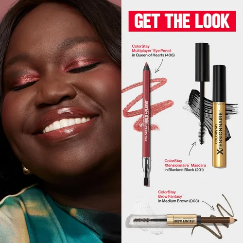 Miniatura 10 de Revlon ColorStay Brow Fantasy, lápiz de polvo para cejas todo en uno con gel transparente moldeador, gel infundido con pantenol, a prueba de Rubio