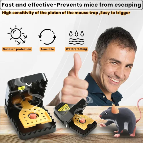 Miniatura 4 de Trampas para Ratones, Trampa para Ratas Rápida y Eficaz, Mejor Trampa para Ratones, Trampas de Plástico Reutilizables para Interiores y Exteriores