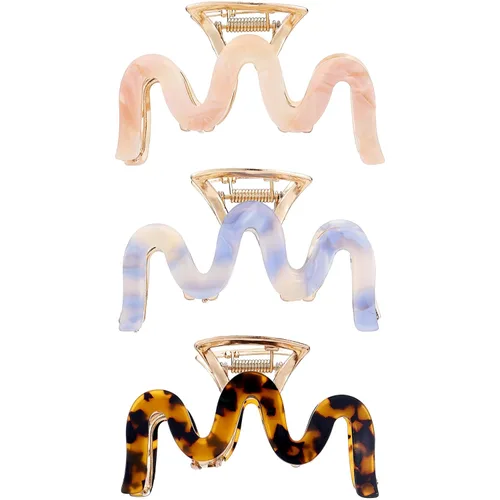 Miniatura 9 de Sinide - Pinzas de metal para el cabello de 3.5 pulgadas, pinzas grandes de acetato de celulosa, pinzas para cabello largo y grueso, accesorios