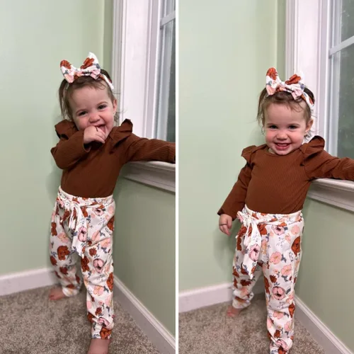 Miniatura 85 de Aalizzwell Conjunto de mameluco acanalado para bebé recién nacido prematuro para otoño e invierno