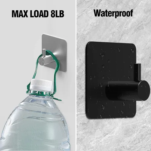 Miniatura 3 de Ganchos adhesivos para colgar toallas, ganchos adhesivos sin taladro, ganchos para toallas para baño, cocina, pared de ducha, ganchos impermeables