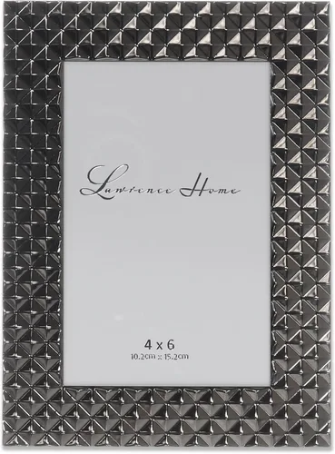 Miniatura 15 de Lawrence Frames Marco de metal, patrón de diamante, humo negro, 4x4