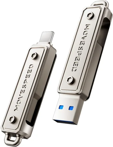 MOVE SPEED Memory Stick de 64 GB, unidad de pulgar de 130 MB/s con puerto dual tipo C + USB 3.2, Pendrive de alta velocidad compatible con
