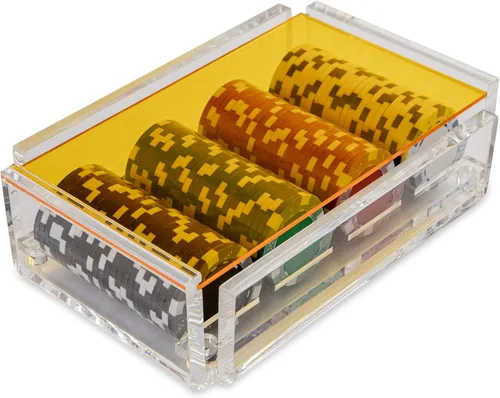 Miniatura 7 de La Ficha - Juego de fichas de póquer, 100 fichas resistentes y resistentes, incluye 4 fichas de color para jugar, caja de acrílico hecha a mano