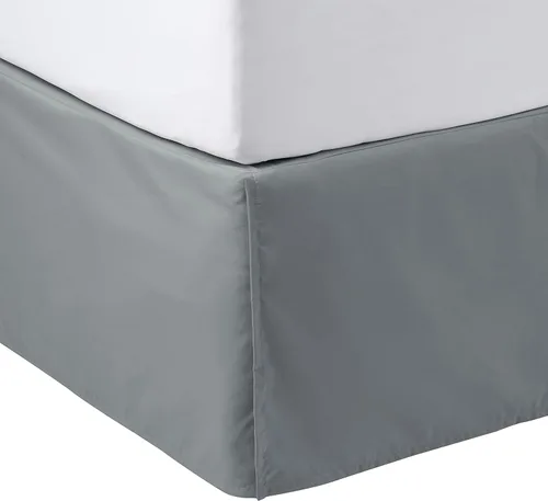 Miniatura 18 de Amazon Basics Falda de cama ligera plisada suave, lavable a máquina, tamaño King, color blanco hueso, sólido Blanco roto