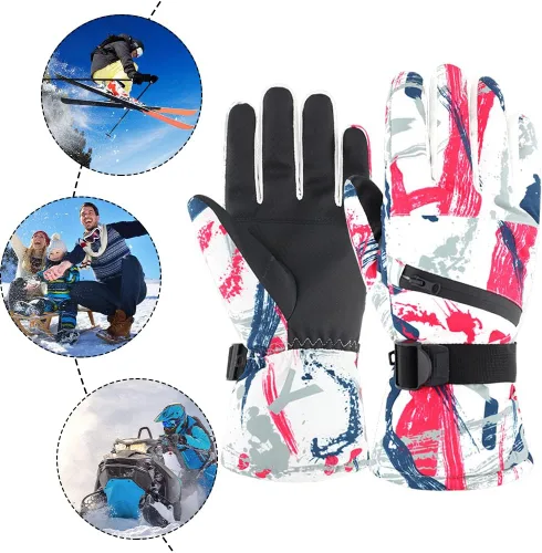 Miniatura 5 de Guantes de esquí para hombres y mujeres, impermeables, resistentes al viento, deportes al aire libre, nieve y esquí