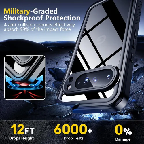 Miniatura 4 de SPIDERCASE Funda impermeable para Google Pixel 10 Pro XL, protección contra caídas de grado militar de 12 pies, resistencia al agua IP68, protector
