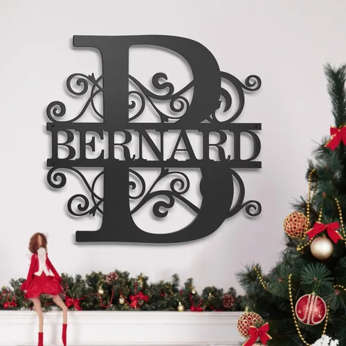 Miniatura 2 de Letreros de metal personalizados con nombre de familia, letreros de apellido, decoración del hogar arte de pared de metal al aire libre