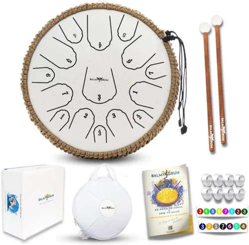 Miniatura 17 de El Balmy Drum - Tambor de Lengua de Acero de 6 Pulgadas de 8 Notas, Instrumento de Tambor de Acero, Tambores para Niños y Adultos, Juego de Tambor