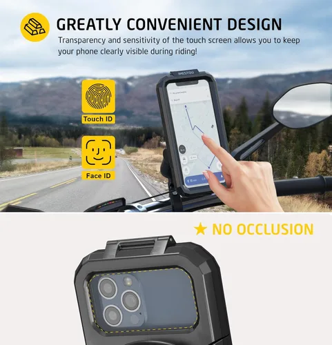 Miniatura 5 de iMESTOU IP66 - Soporte impermeable para teléfono para bicicleta con cabezal de bola de 1 pulgada, adecuado para componentes de tamaño RAM B/brazos