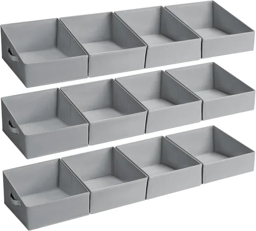 Miniatura 36 de DIMJ Contenedores de almacenamiento trapezoidales para ropa, 4 paquetes organizadores de armario y cestas de almacenamiento, cestas plegables