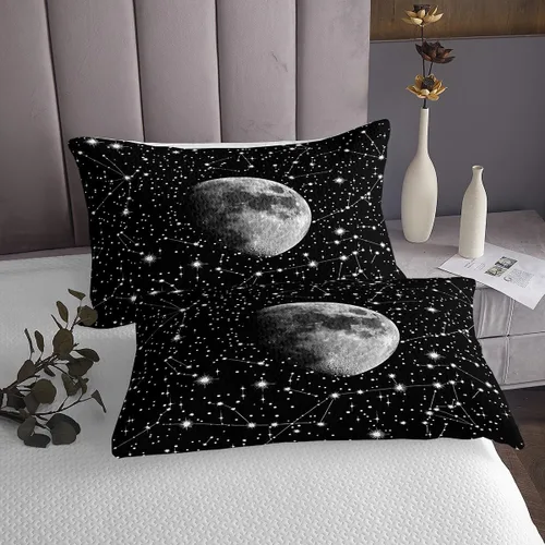 Miniatura 4 de Erosebridal Juego de colcha de luna trippy tamaño Queen, juego de edredón de estrellas psicodélicas, juego de colcha de astrología, juego de ropa