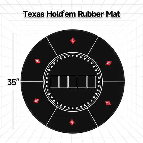 Miniatura 2 de GSE Games & Sports Expert Casino Texas Hold'em - Tapete de mesa con respaldo de goma antideslizante para fiestas familiares y amigos, noche de casino