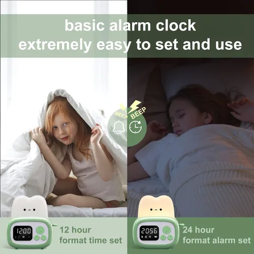 Miniatura 4 de QANYI Lámpara Reloj Temporizador Pequeña Tostadora, Linda Luz Nocturna con Herramienta de Gestión del Tiempo y Reloj de Mesa con Alarma