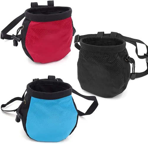 Miniatura 7 de Bolsa de tiza de escalada - Bolsa de tiza negra ajustable para equipos de escalada en roca