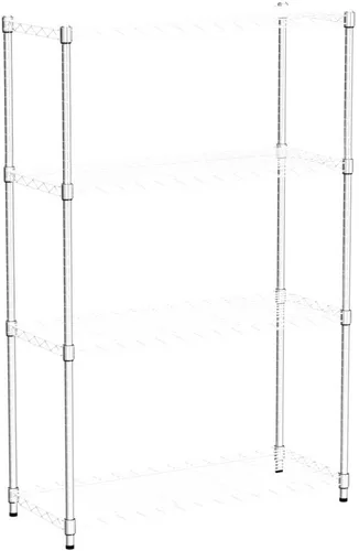 Miniatura 6 de Estantería de alambre de 4 niveles, organizador de estantes de 54 x 36 x 14 pulgadas, estante de almacenamiento de metal resistente, estante de Cromo