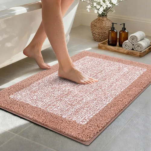 Miniatura 34 de Alfombras de baño de 17 x 24 pulgadas, antideslizantes, lavables, color gris, para bañera, tapete de baño para baño, tapete suave y absorbente