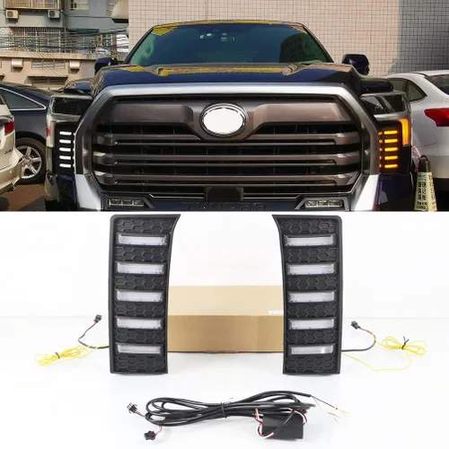 Miniatura 6 de DRL con señal de giro secuencial para Toyota Tundra Sequoia 2022 2023 2024 LED luz diurna lámpara de conducción de coche accesorio para faros DRL 2