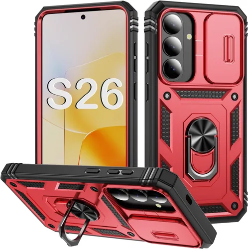 Miniatura 93 de PASNEW Funda para Samsung Galaxy S22 Ultra 5G, cubierta de cámara deslizante y soporte de dedo de metal giratorio de 360°, militar, resistente, a
