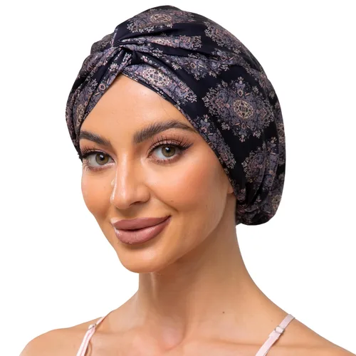 Gorro de satén de seda ajustable para envolver el cabello para dormir, gorro de dormir de doble capa, turbante nocturno para cabello largo y rizado,