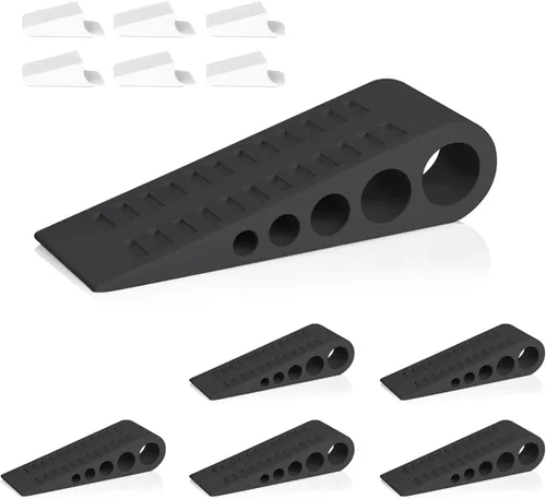 Miniatura 9 de HOMOTEK Paquete de 2 topes de puerta de goma con forma de cuña para puertas de puerta, protectores de pared para piso e parte inferior de la puerta