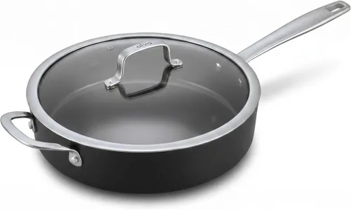 Miniatura 10 de Alva Maestro - Sartén antiadherente de cerámica de 3.5 cuartos de galón con tapa, color negro, sin PTFE, PFOA o PFAS, apta para inducción y horno