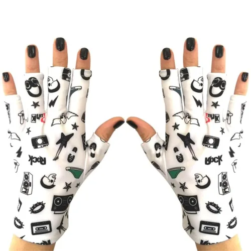 Miniatura 21 de ManiGlovz - Guantes de uñas originales con protección UPF 50+ UV Guantes de manicura de gel y guantes anti UV sin dedos para mujeres Se pueden