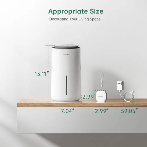 Miniatura 9 de Provirtec MistFree Humidificador inteligente para dormitorio, humidificador evaporativo sin polvo blanco, humedad automática y control
