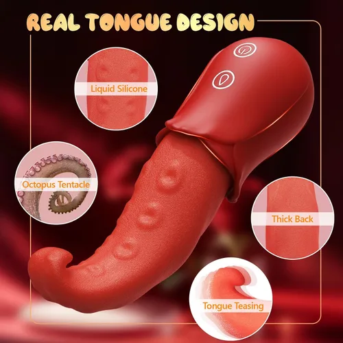 Miniatura 5 de Vibrador de juguetes sexuales para adultos para mujeres, vibrador de punto G, consolador de rosa, juguetes sexuales con 10 lamidas y 10 modos