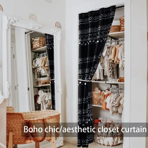 Miniatura 4 de Cortinas de puerta para privacidad de puerta, 80 pulgadas de largo, semi opacas, aisladas térmicas, cubierta divisora de habitaciones/persianas