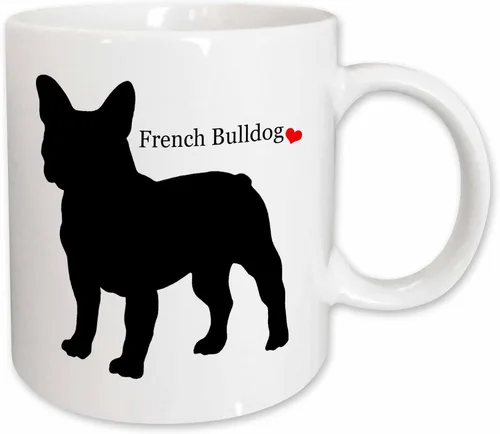Miniatura 11 de 3dRose French Bulldog - Taza de dos tonos, 11 onzas, color negro