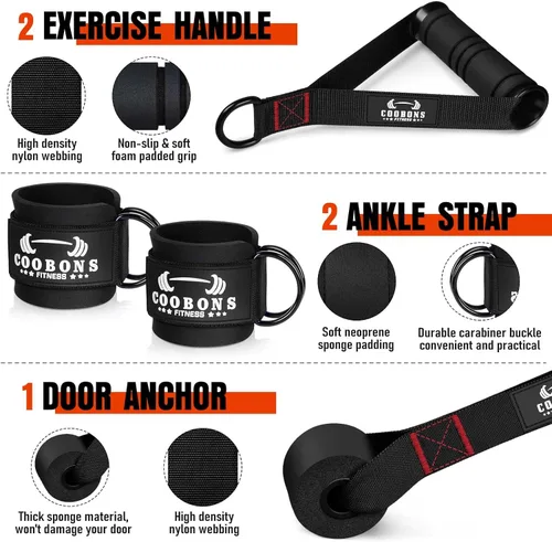 Miniatura 3 de Bandas de resistencia pesada para entrenamiento, bandas de ejercicio de 300 libras con asas, bandas de entrenamiento para hombres, juego de bandas