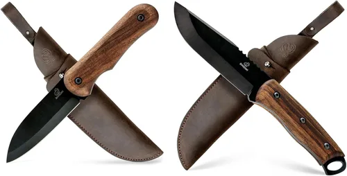 BeaverCraft BSH5 Shadow Bushcraft Cuchillo pequeño EDC Espiga completa con funda BSH4 Anochecer Camping Bush Cuchillo de acero al carbono Hoja fija
