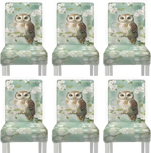 Miniatura 21 de Rnyleeg Red Rose Butterfly Chair Covers for Living Room No Arms Stretch Dining Chair Covers Set of 6 Soft Washable Kitchen Chair Protector Cover
