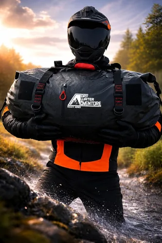 Miniatura 7 de Bolsa de lona impermeable de 60 litros – Bolsa seca de grado marino con correas de amarre para motocicleta, touring, canotaje, camping sello
