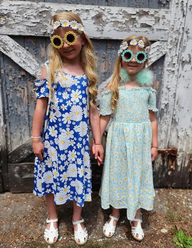 Miniatura 6 de Arshiner Vestido casual de verano sin mangas floral para niñas