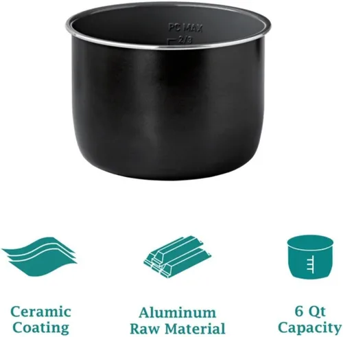 Miniatura 6 de P.W Linen Speckle - Olla a presión de 6 cuartos de galón con pantalla de control táctil, cocina multifunción programable