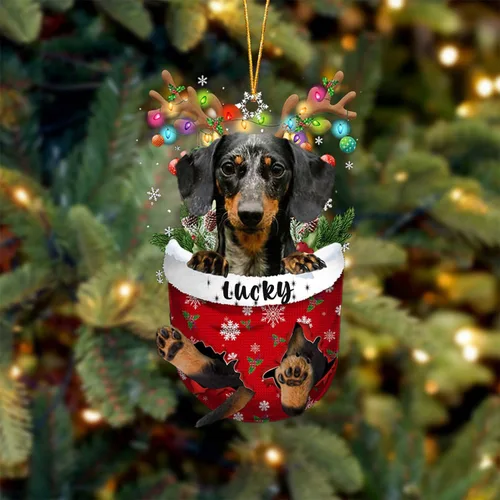 Miniatura 151 de Adorno de Navidad personalizado para perro Airedale Terrier en bolsillo de nieve, adorno para árbol de Navidad, idea de regalo para amantes