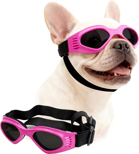 Miniatura 10 de Gafas de sol para perros de raza media, protección ocular para perros medianos, resistentes al viento, color negro